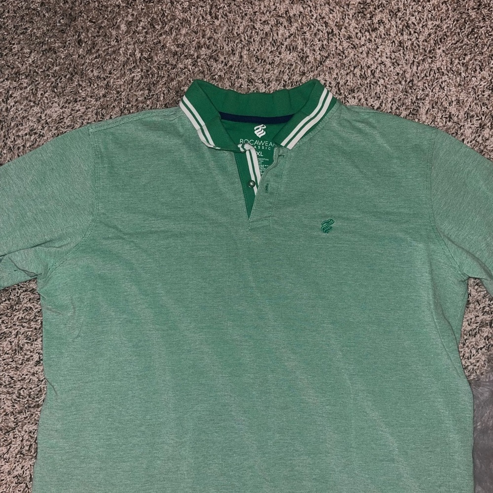 Rocawear Green Y2K Hip Hop Streetwear Polo Shirt Men’s Size 2XL - Picture 2 of 7